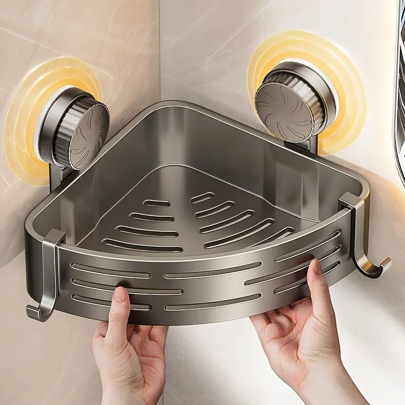 No-Drill Bathroom Storage Shelf