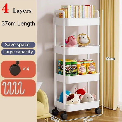 Multi-Tier Kitchen Storage Cart with Wheels