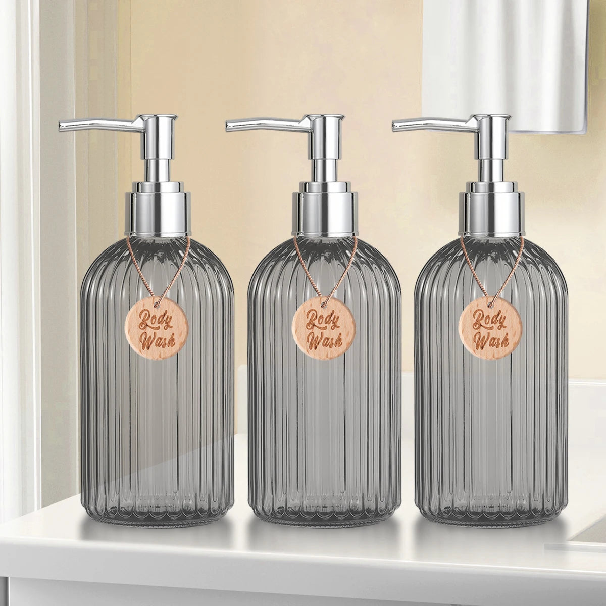 Shower Shampoo & Body Wash Dispenser Set