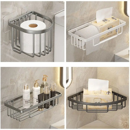 No-Drill Aluminum Shower Shelf
