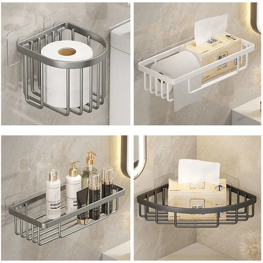 No-Drill Aluminum Shower Shelf