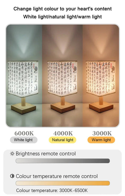 Square Fabric Desk Lamp