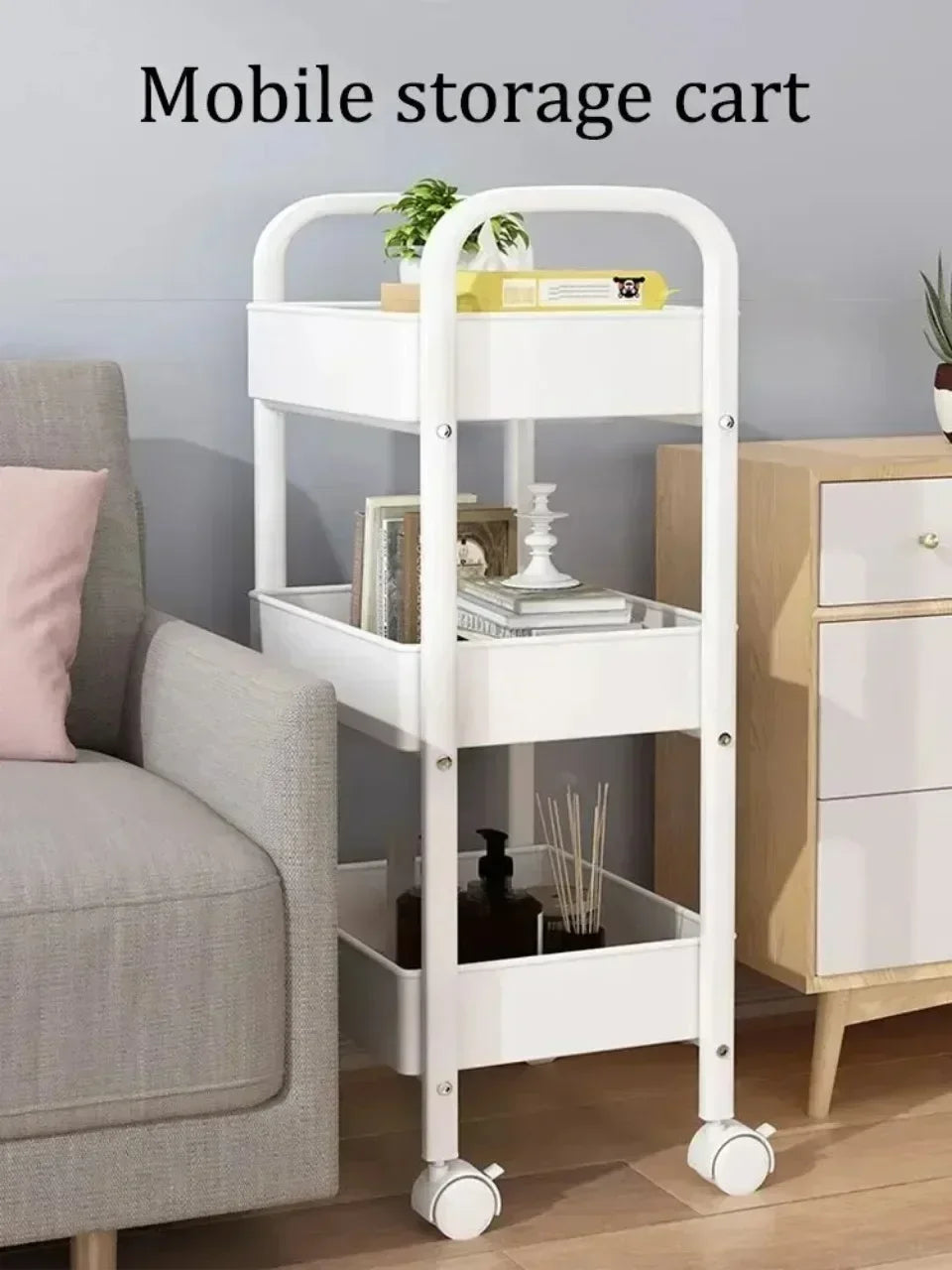 Multi-Tier Kitchen Storage Cart with Wheels