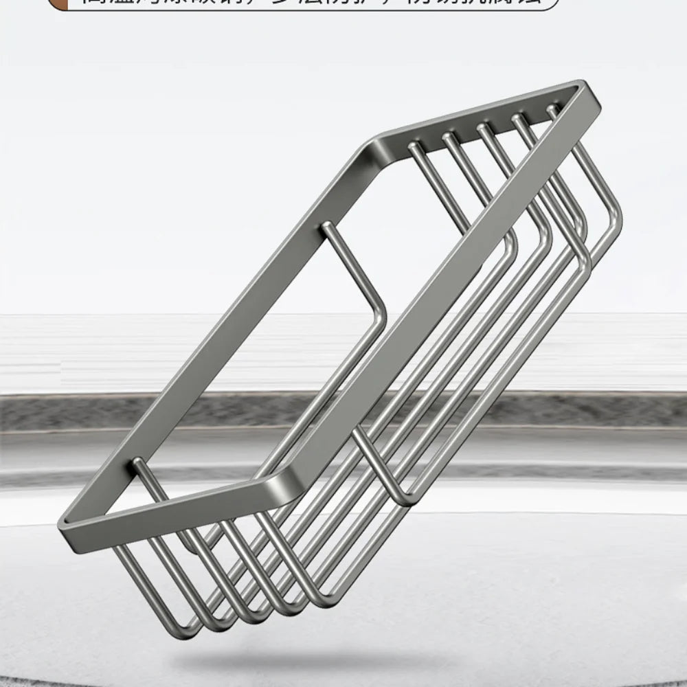 No-Drill Aluminum Shower Shelf