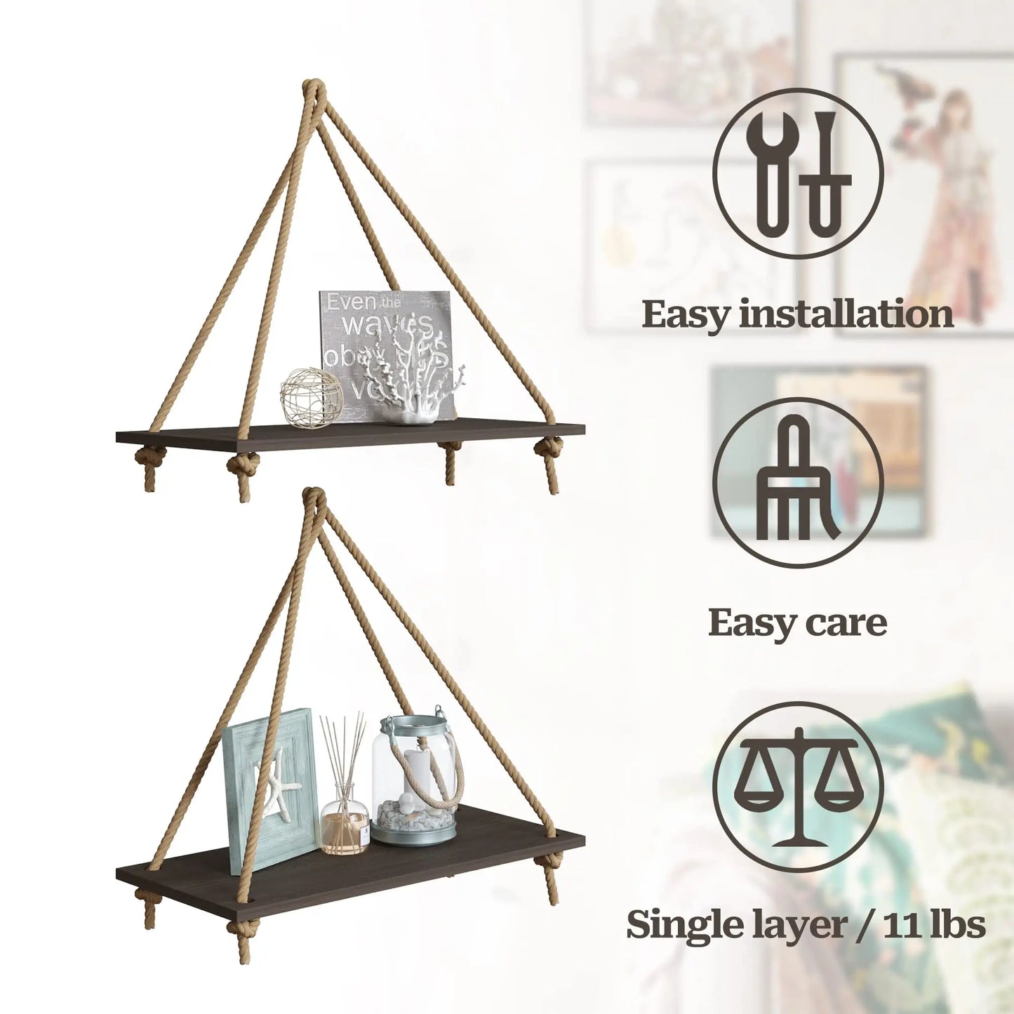 Woven Hanger Wall Shelves