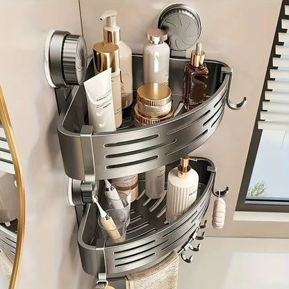 No-Drill Bathroom Storage Shelf