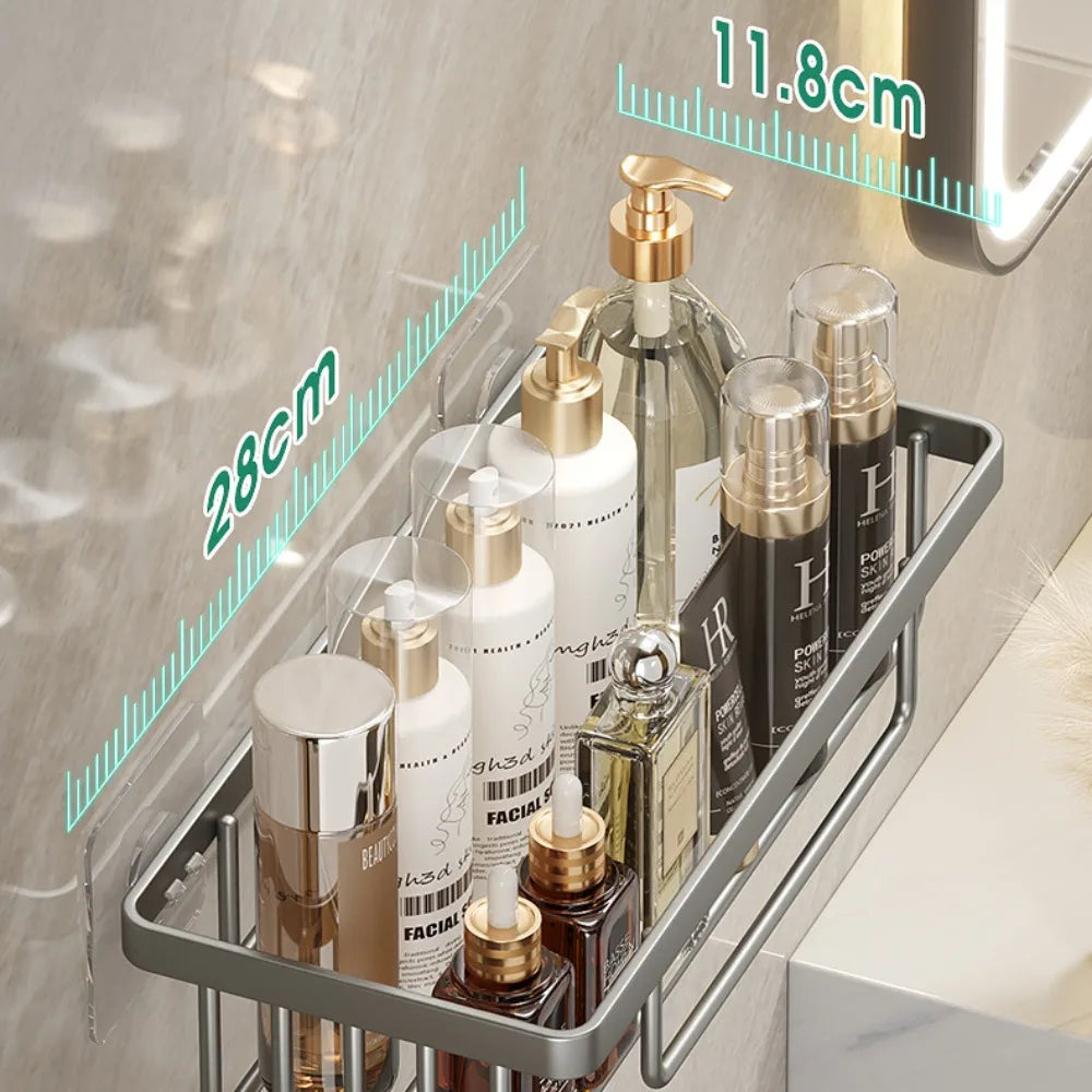 No-Drill Aluminum Shower Shelf
