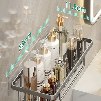 No-Drill Aluminum Shower Shelf