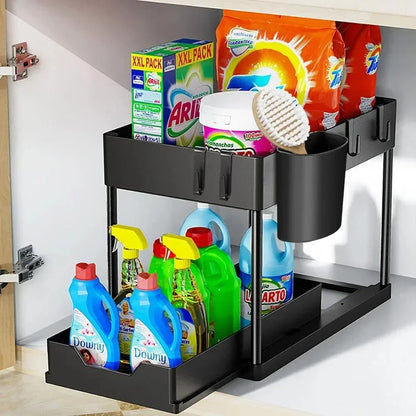 2-Tier Under-Sink Organizer – Sliding Basket
