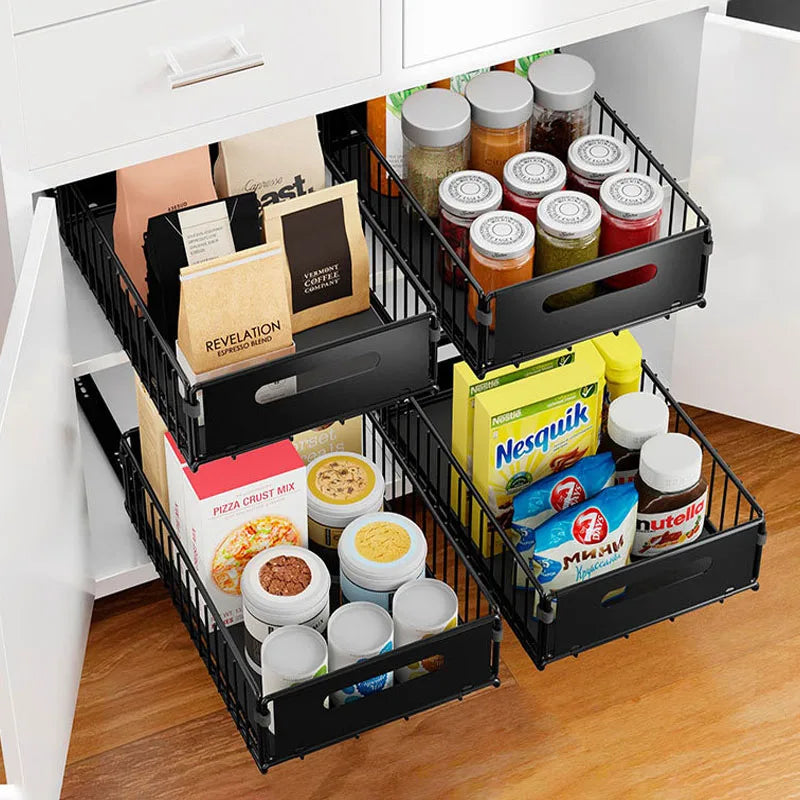 Pull-Out Cabinet Organizer Rack