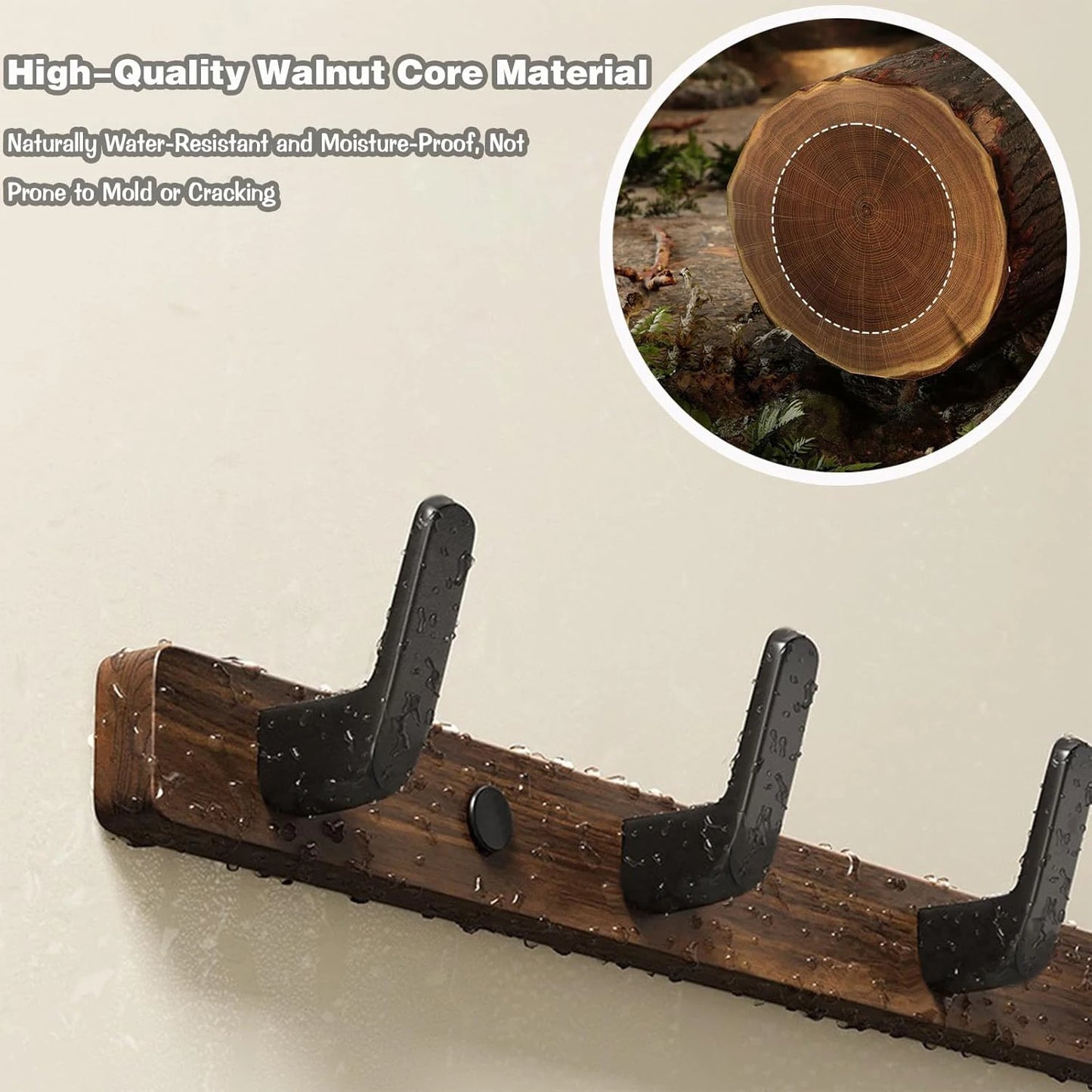 Walnut Wall Coat & Hook Rack