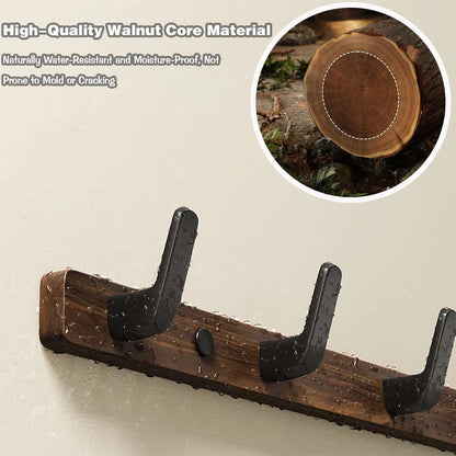 Walnut Wall Coat & Hook Rack