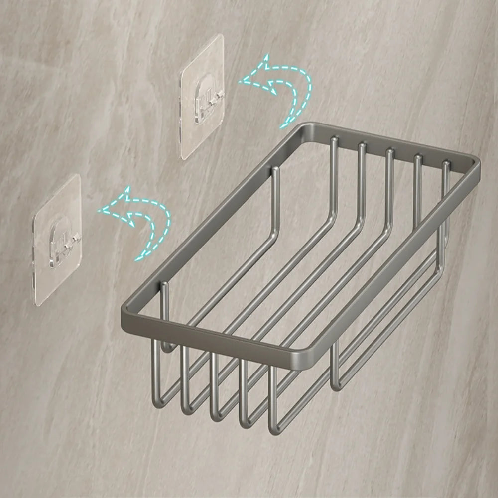 No-Drill Aluminum Shower Shelf