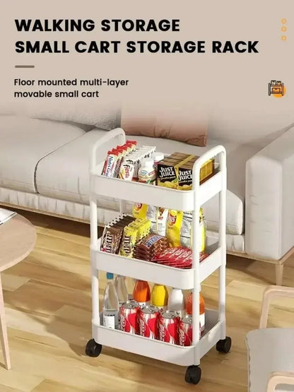 Multi-Tier Kitchen Storage Cart with Wheels