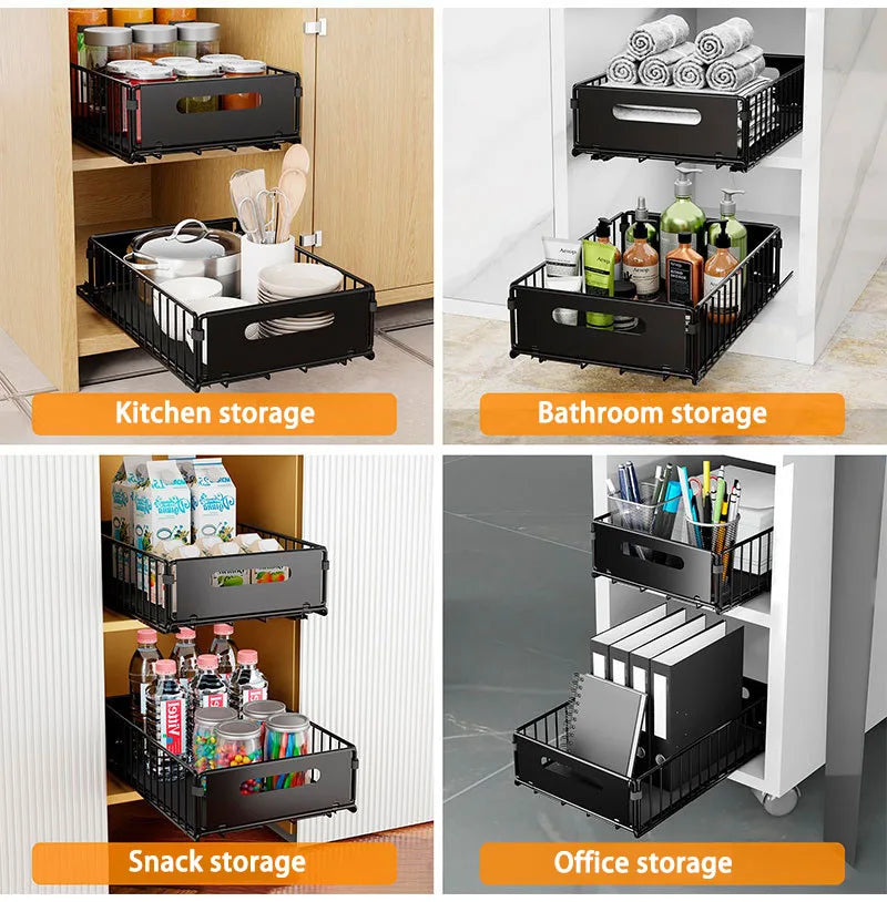 Pull-Out Cabinet Organizer Rack