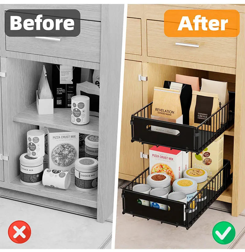 Pull-Out Cabinet Organizer Rack