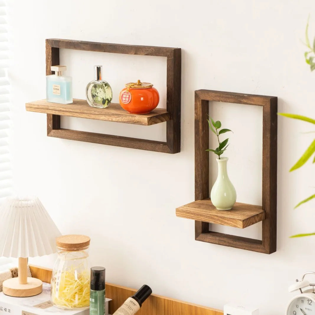 Rustic Hanging Wall Shelves
