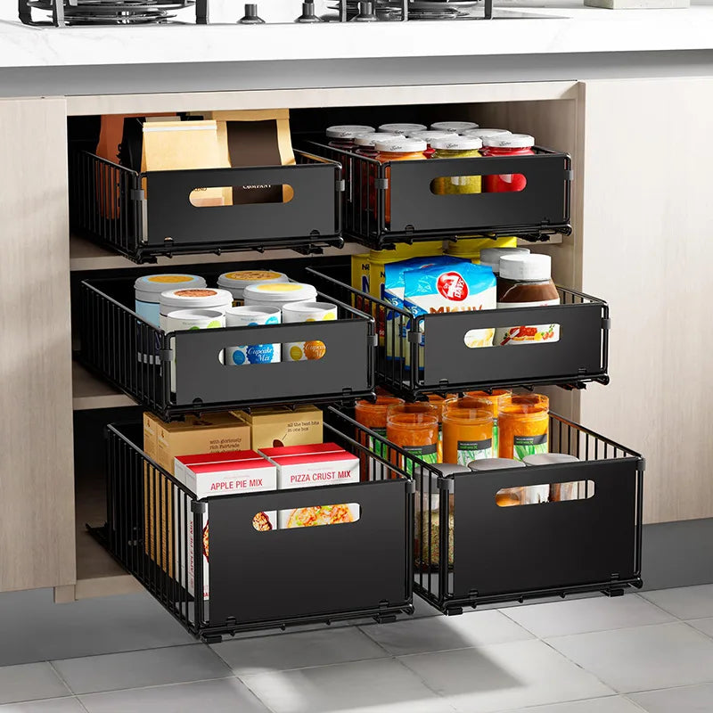 Pull-Out Cabinet Organizer Rack