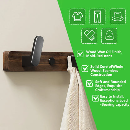 Walnut Wall Coat & Hook Rack