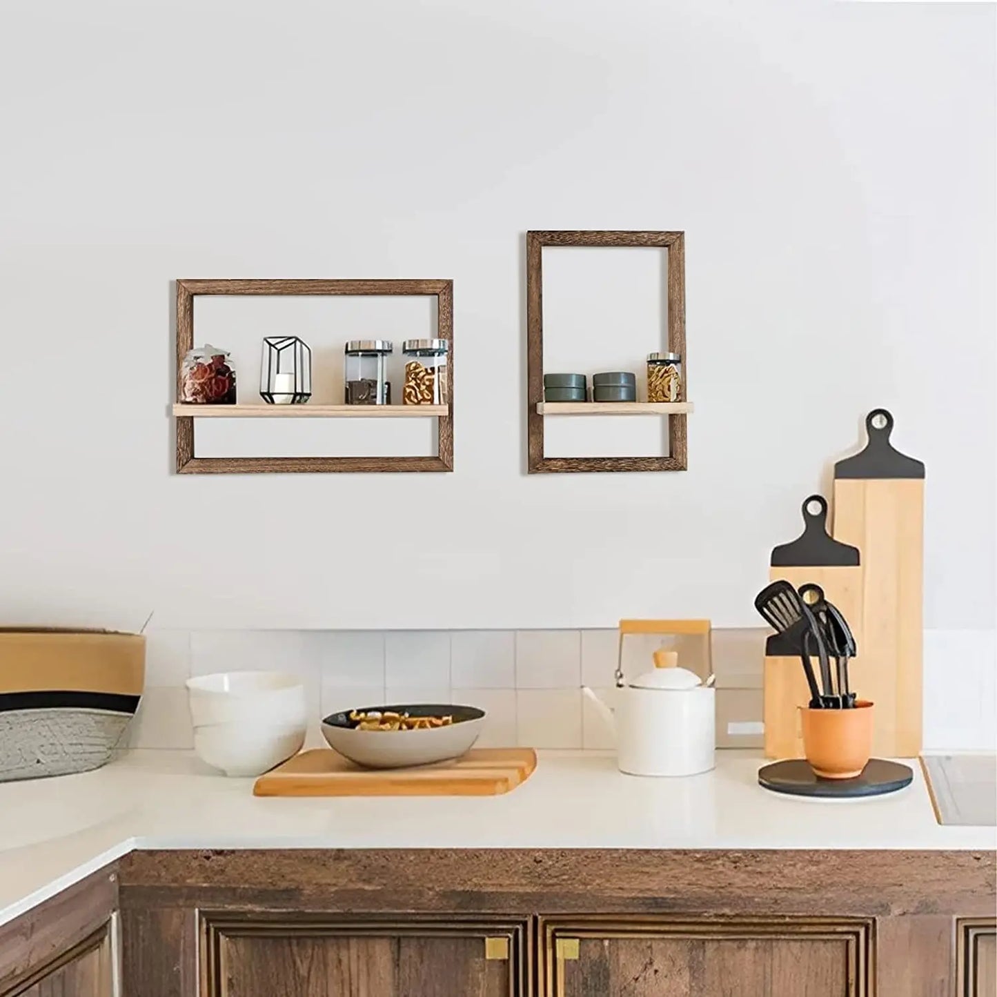 Rustic Hanging Wall Shelves