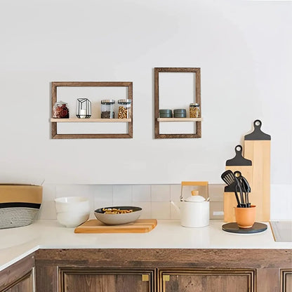 Rustic Hanging Wall Shelves