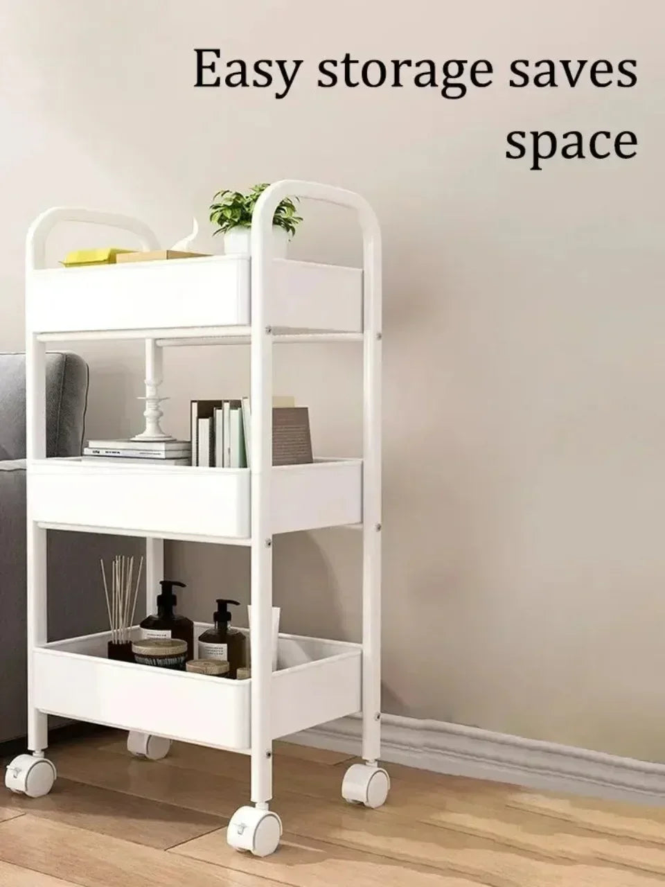 Multi-Tier Kitchen Storage Cart with Wheels