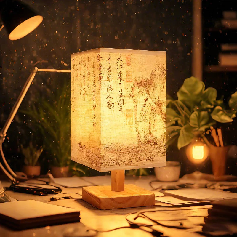 Square Fabric Desk Lamp