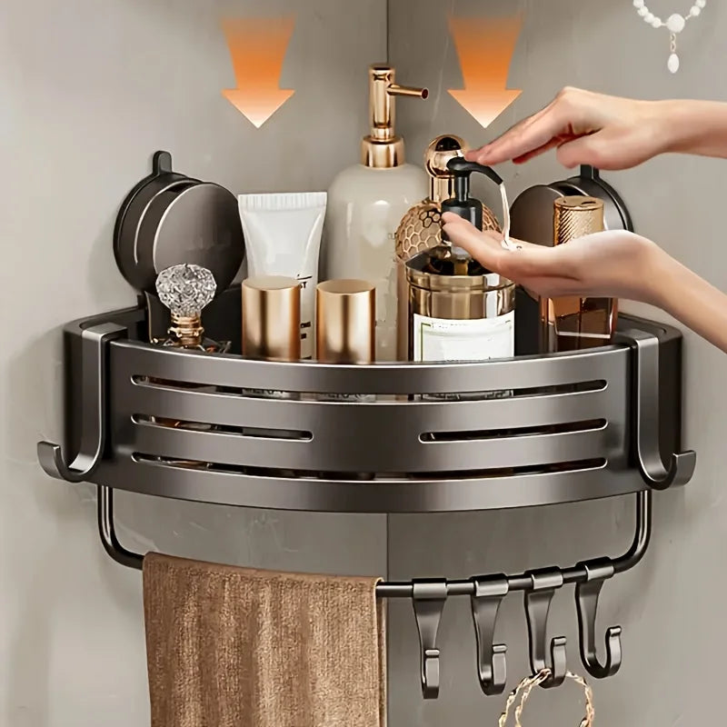No-Drill Bathroom Storage Shelf