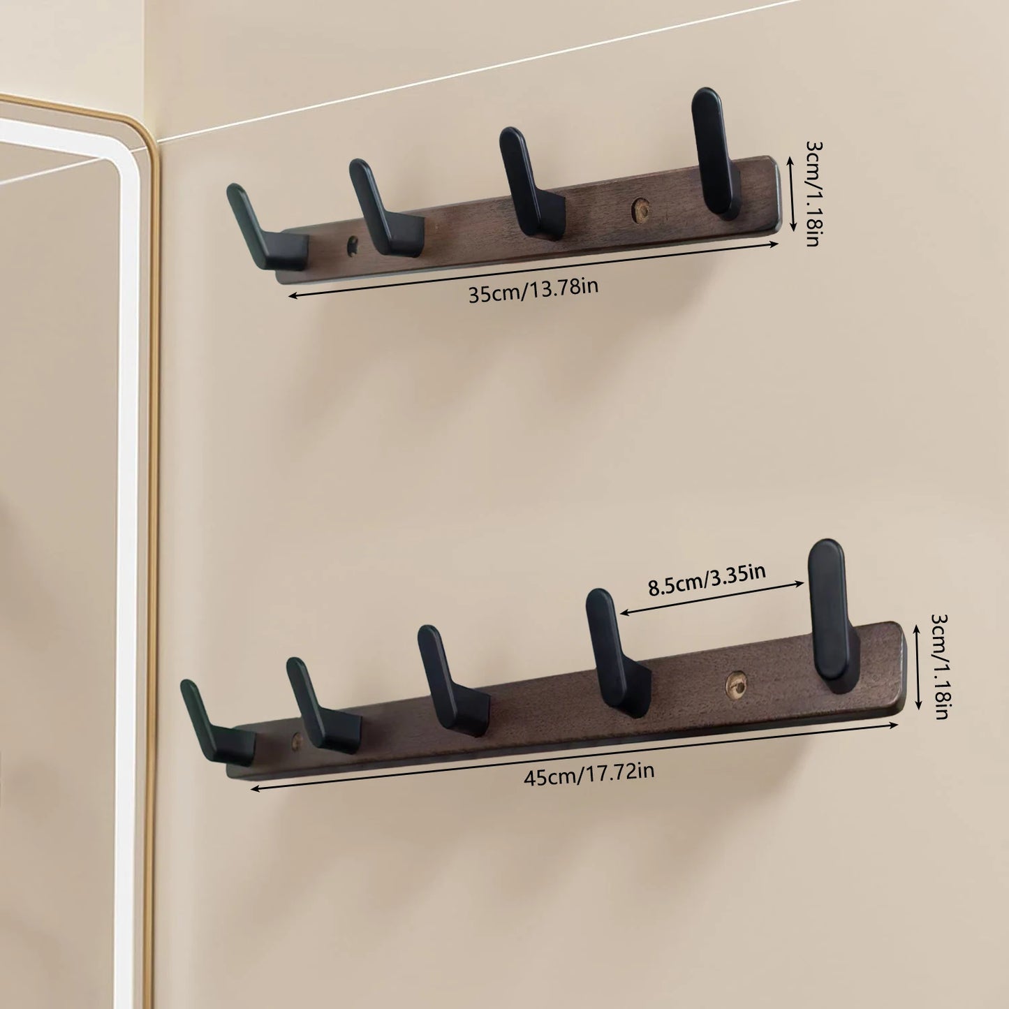 Walnut Wall Coat & Hook Rack