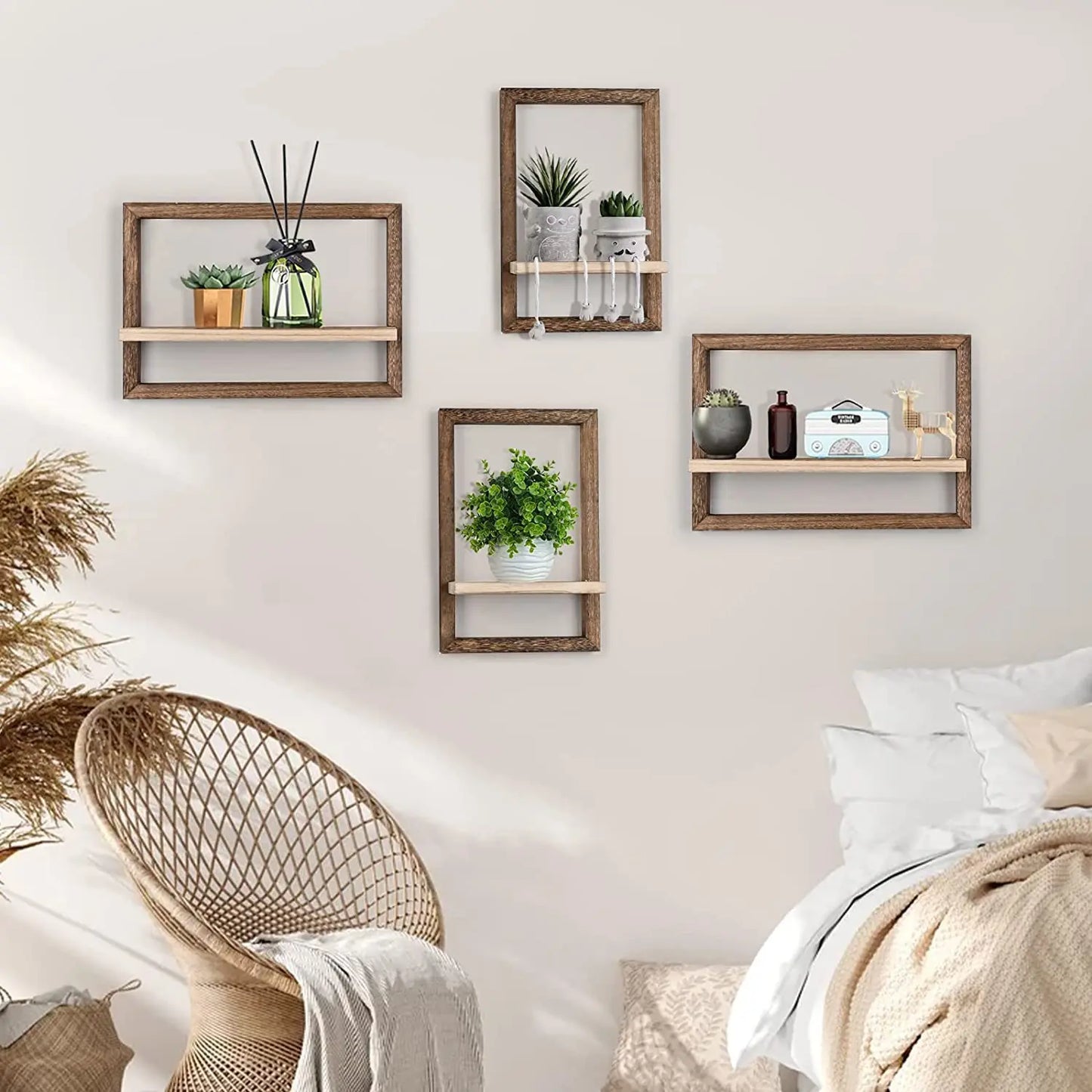 Rustic Hanging Wall Shelves