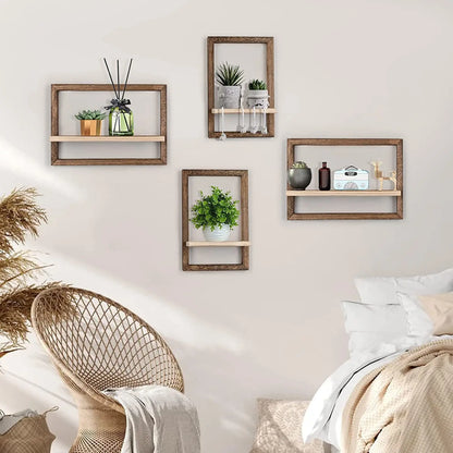 Rustic Hanging Wall Shelves