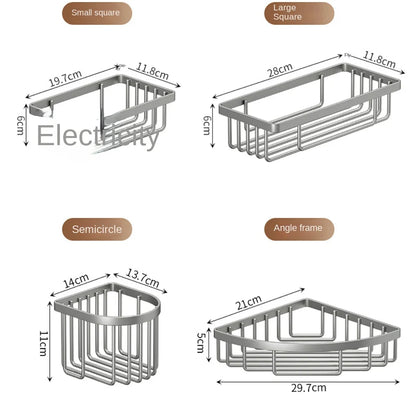 No-Drill Aluminum Shower Shelf